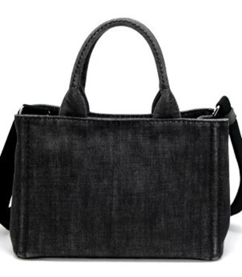 Prada Black Denim Bag Canapa Tote - Picture 3 of 7